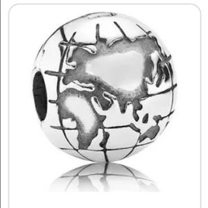 Pandora globe earth clip charm